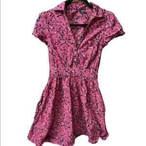 Retro style Divided by H&M floral print pink dress in size 4